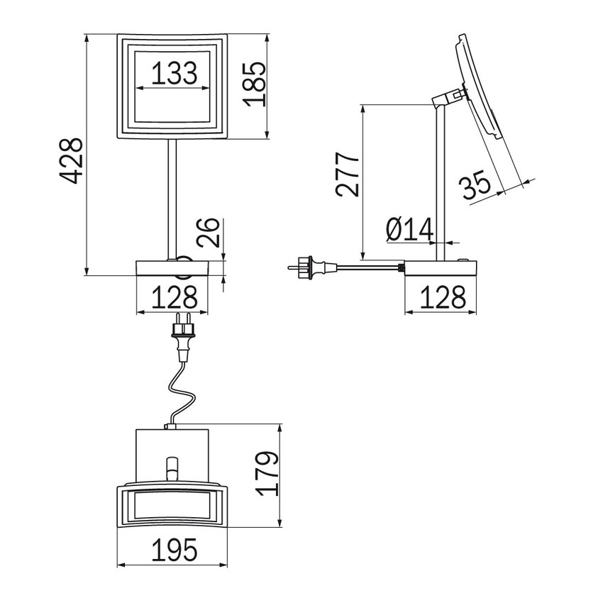 Immagine di Inda MY MIRROR specchio ingranditore da appoggio, finitura cromo AV258QCR