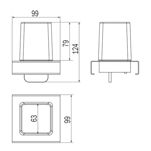 Immagine di Inda INDISSIMA modulo spandisapone a leva, finitura acciaio inox spazzolato A8867MNS21