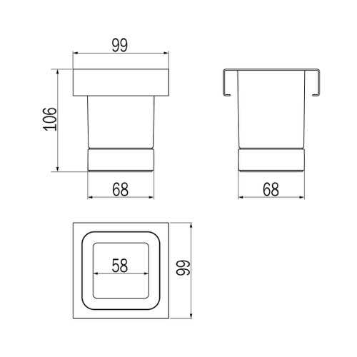 Immagine di Inda INDISSIMA modulo bicchiere, finitura acciaio inox spazzolato A8810MNS21