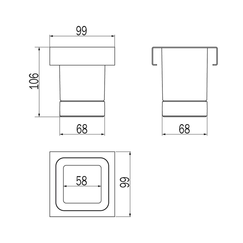 Immagine di Inda INDISSIMA modulo bicchiere, finitura acciaio inox spazzolato A8810MNS21