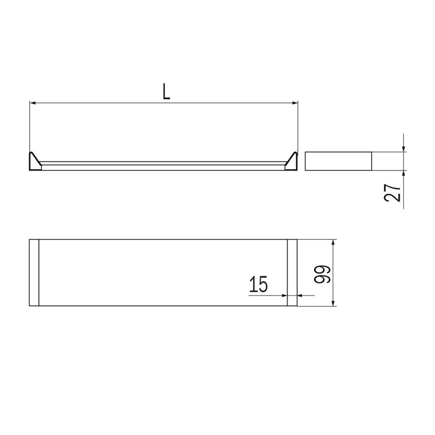 Immagine di Inda INDISSIMA modulo mensola bassa L.40 cm, colore nero finitura opaco A8809SNE