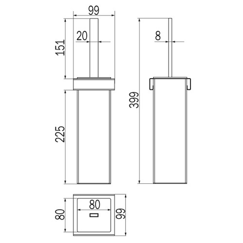 Immagine di Inda INDISSIMA modulo portascopino, con fondello estraibile, finitura acciaio inox spazzolato A8814MNS