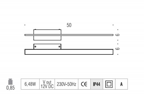 Immagine di Colombo Design Gallery lampada a parete con luce a LED, acciaio inox B1463