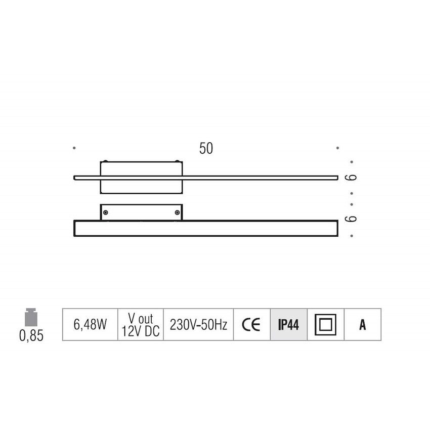 Immagine di Colombo Design Gallery lampada a parete con luce a LED, acciaio inox B1463