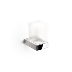 Immagine di Inda INDISSIMA_CHROME portabicchiere a parete, con contenitore in vetro satinato, finitura cromo A88100CR21