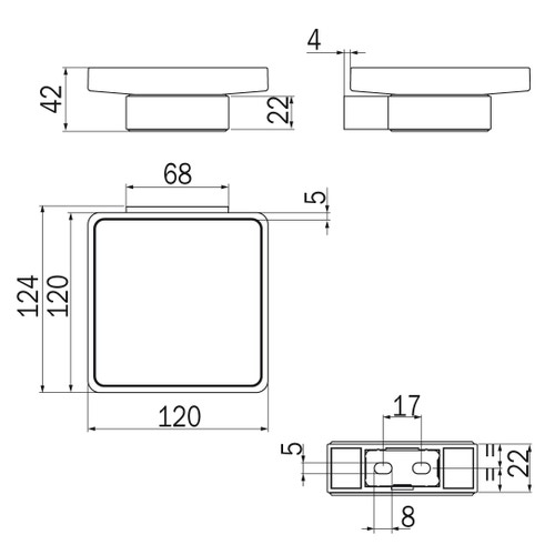 Immagine di Inda INDISSIMA_CHROME portasapone a parete, con bacinella in vetro satinato, finitura cromo A88110CR21
