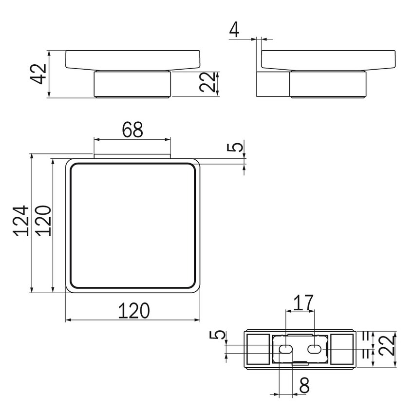 Immagine di Inda INDISSIMA_CHROME portasapone a parete, con bacinella in vetro satinato, finitura cromo A88110CR21