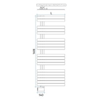 Immagine di Irsap SOUL ELETTRICO scaldasalviette attacco sinistro 19 tubi, 4 intervalli, H.141,8 L.55 P.5 cm, con resistenza WiFi, colore bianco finitura opaco Cod.J8 SNL055EJ8IR01NNN01