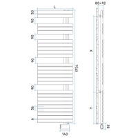 Immagine di Irsap SOUL ELETTRICO scaldasalviette attacco destro 25 tubi, 4 intervalli, H.175,4 L.55 P.5 cm, con resistenza WiFi, colore bianco SRG055E01IR01NNN01