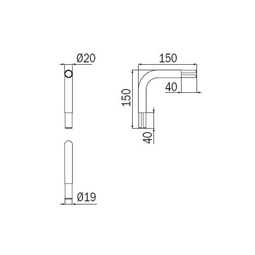 Immagine di Inda Curva in ottone, finitura cromo A05480CR003