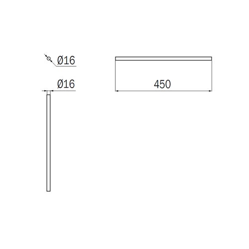 Immagine di Inda Tubo L.45 cm, per art. A0418B, confezione da 10 pz, finitura cromo A2246BCR007