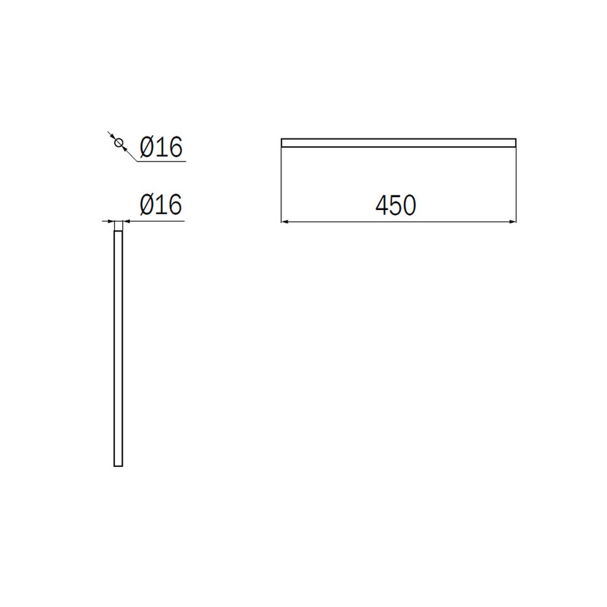 Immagine di Inda Tubo L.45 cm, per art. A0418B, confezione da 10 pz, finitura cromo A2246BCR007