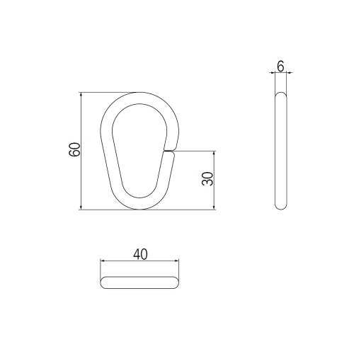Immagine di Inda Gancio per tende in polipropilene, colore bianco R01500