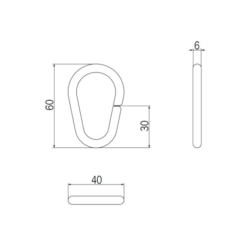 Immagine di Inda Confezione da 12 ganci per tende in polipropilene, colore bianco R01500002