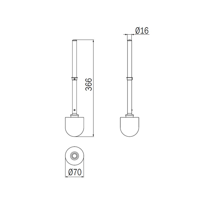 Immagine di Inda Asta completa in ottone, finitura cromo R07140