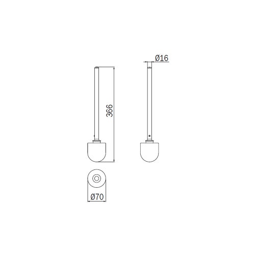 Immagine di Inda Asta completa in ottone, finitura cromo R21140