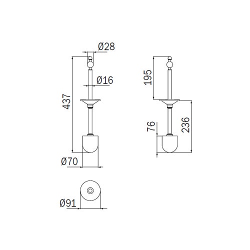 Immagine di Inda Asta completa in ottone, finitura cromo R37140