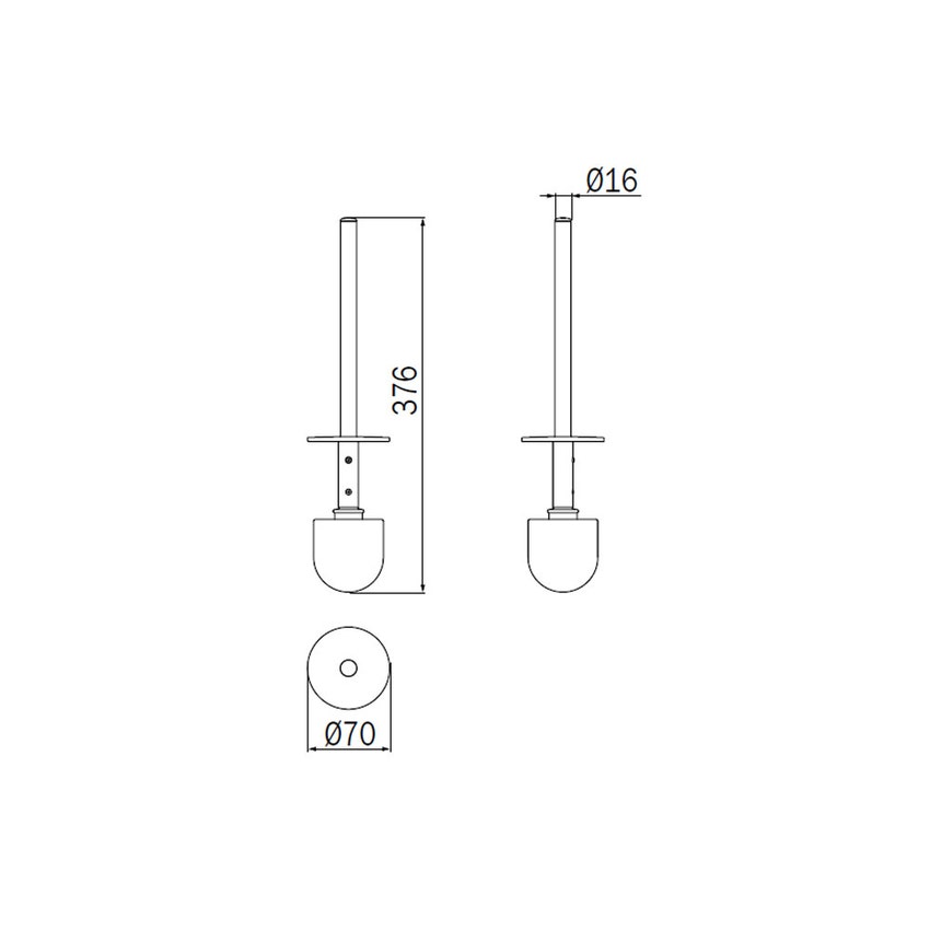 Immagine di Inda Asta completa in ottone, finitura cromo R41140