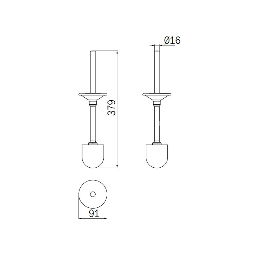 Immagine di Inda Asta completa in ottone finitura cromo, e scovolo colore bianco RV014A003