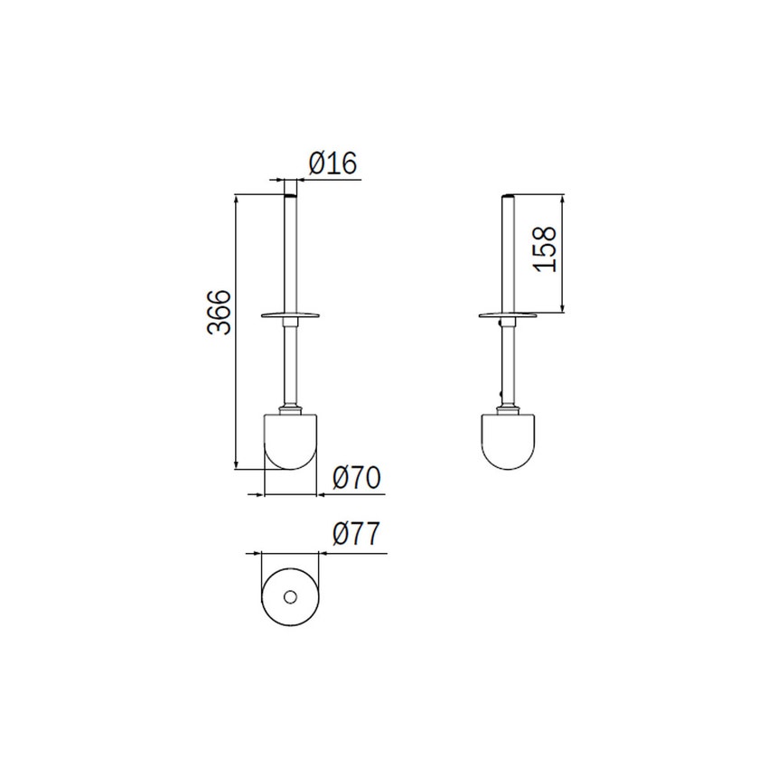 Immagine di Inda Asta completa in ottone, finitura cromo RV8140