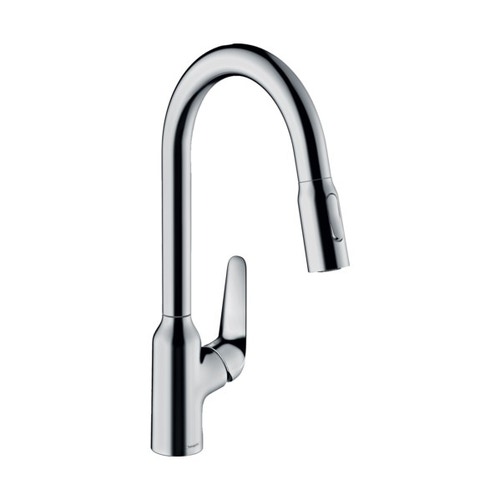 Immagine di Hansgrohe M42 miscelatore cucina monocomando 220, doccetta estraibile, 2 jet, sBox, finitura cromo 71820000