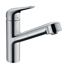 Immagine di Hansgrohe M42 miscelatore cucina monocomando 150, bocca d’erogazione estraibile, 1 jet, sBox, finitura cromo 71829000