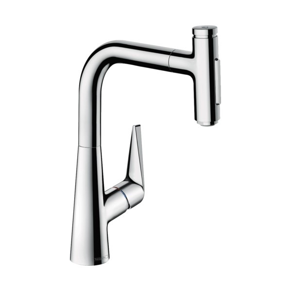 Immagine di Hansgrohe M51 miscelatore cucina monocomando 220, doccetta estraibile, 2 jet, sBox, finitura cromo 73868000