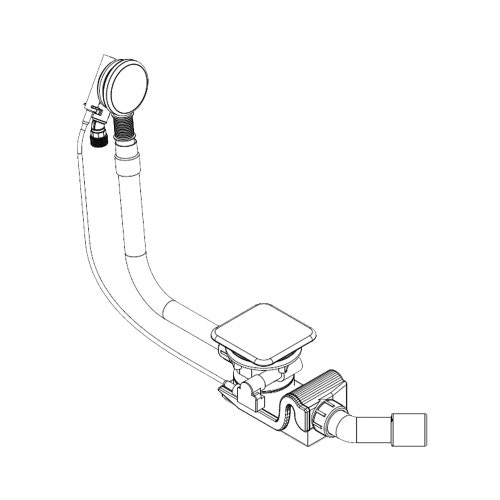 Immagine di Kaldewei Colonna di scarico e troppopieno speciale, con funzione di erogazione integrata, copertura foro di scarico e parti in vista smaltate, adatta per modelli Conoduo e Incava, colore bianco alpino 687772020001