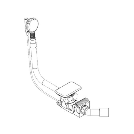 Immagine di Kaldewei Colonna di scarico e troppopieno speciale, con copertura del foro di scarico e parti in vista smaltate, adatte per modello Asymmetric Duo, colore bianco alpino 687772040001