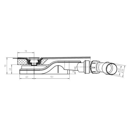 Immagine di Kaldewei Nexsys scarico KA 4122, altezza del sifone 25 cm 687771220000