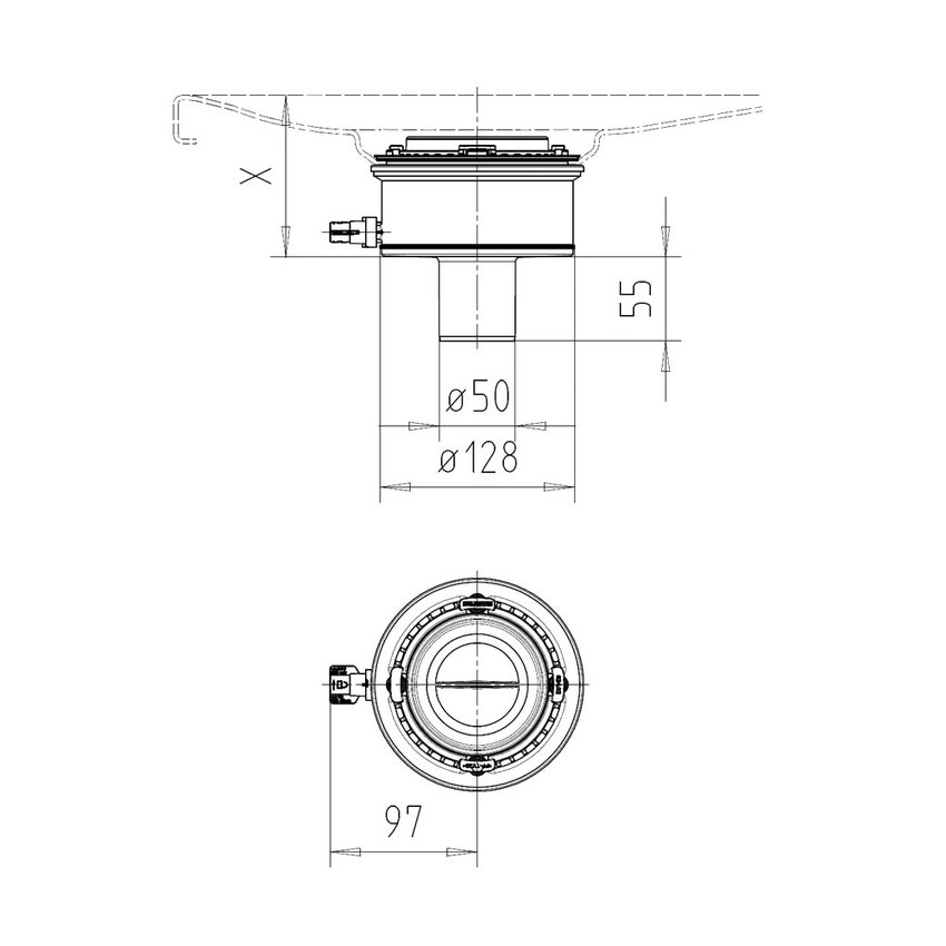 Immagine di Kaldewei Scarico KA 120 verticale, senza copertura dello scarico 687772520000