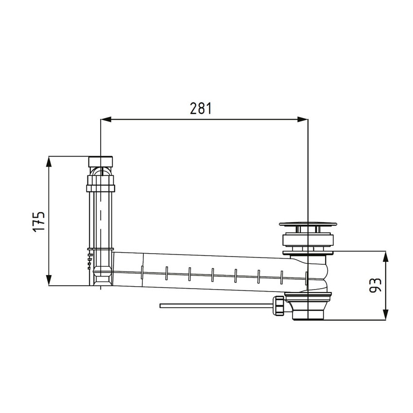 Immagine di Kaldewei Scarico e troppopieno Clou con leva, copertura rotonda smaltata, colore bianco alpino 905300000001