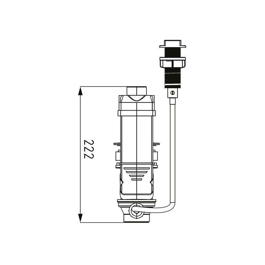 Immagine di Kaldewei Scarico e troppopieno Clou con cavo e manopola, copertura dello scarico quadrata e smaltata, pomello finitura cromo 905600000001