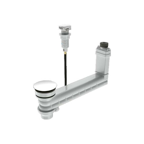 Immagine di Kaldewei Scarico e troppopieno Clou con cavo e manopola, copertura dello scarico rotonda e smaltata, pomello finitura cromo 905500000001