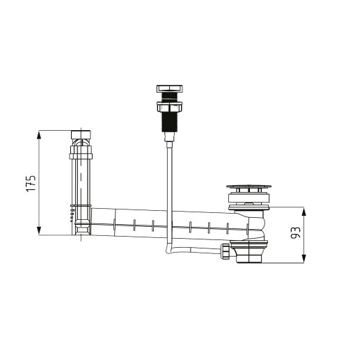 Immagine di Kaldewei Scarico e troppopieno Clou con cavo e manopola, copertura dello scarico quadrata e smaltata, pomello colore bianco alpino 910300010001