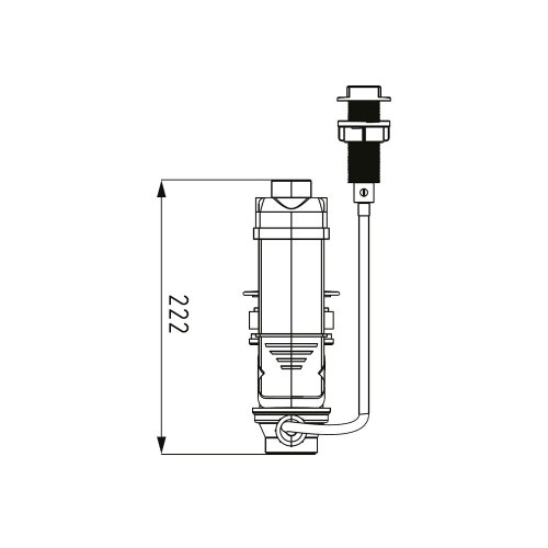 Immagine di Kaldewei Scarico e troppopieno Clou con cavo e manopola, copertura dello scarico rotonda e smaltata, pomello colore bianco alpino 910200010001