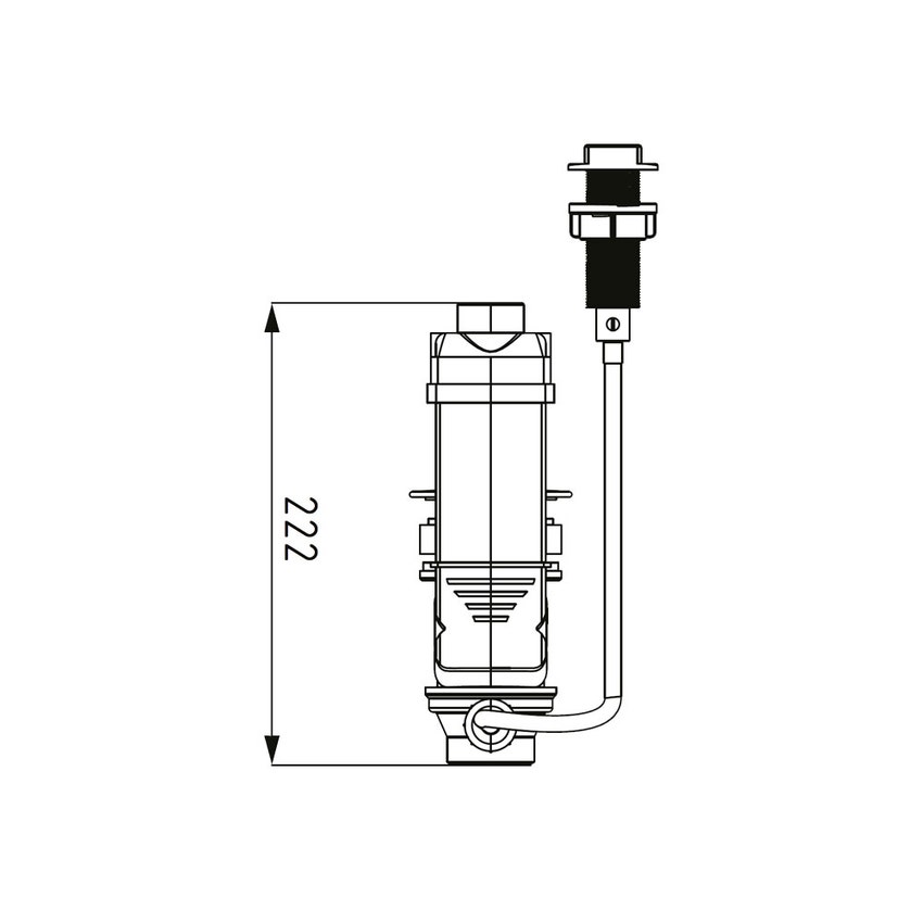 Immagine di Kaldewei Scarico e troppopieno Clou con cavo e manopola, copertura dello scarico rotonda e smaltata, pomello colore bianco alpino 910200010001
