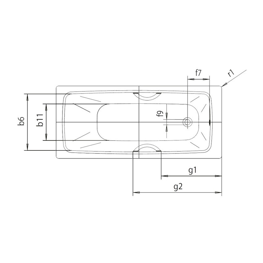 Immagine di Kaldewei CAYONO vasca rettangolare L.170 P.75 cm, in acciaio smaltato, colore bianco finitura opaco 275000010711