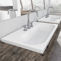 Immagine di Kaldewei CENTRO lavabo da appoggio, L.60 P.50 cm, 3 fori, senza troppopieno, altezza bordo 4 cm, colore bianco alpino 902806030001