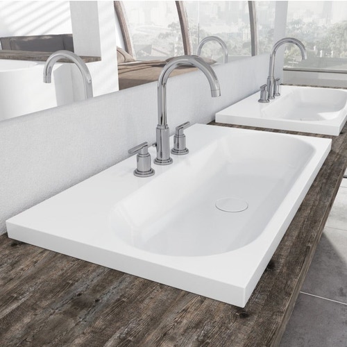 Immagine di Kaldewei CENTRO lavabo da appoggio, L.90 P.50 cm, 3 fori, senza troppopieno, altezza bordo 4 cm, colore bianco alpino 902906030001