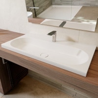 Immagine di Kaldewei CENTRO lavabo da appoggio, L.60 P.50 cm, monoforo, senza troppopieno, altezza bordo 4 cm, colore bianco alpino 902806013001