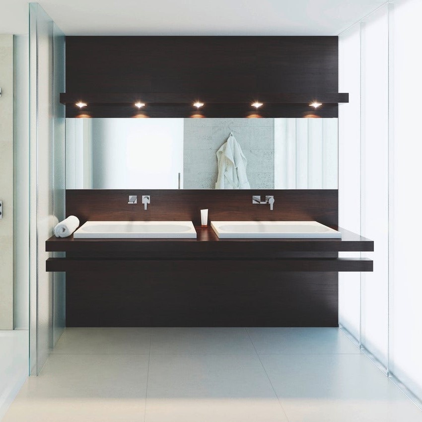 Immagine di Kaldewei CENTRO lavabo da appoggio, L.90 P.50 cm, senza foro, senza troppopieno, altezza bordo 4 cm, colore bianco alpino 902906000001