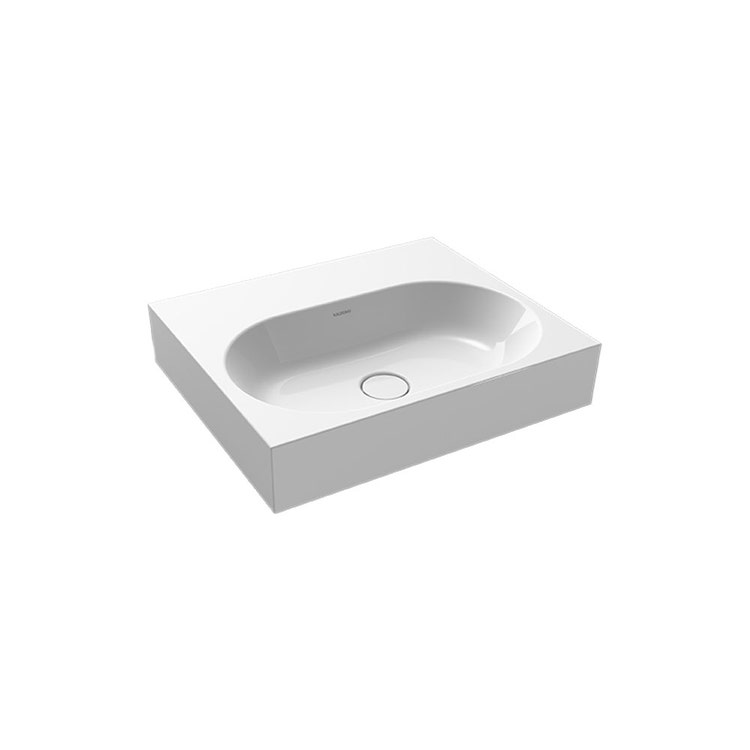 Kaldewei CENTRO lavabo da appoggio, L.60 P.50 cm, 3 fori, senza troppopieno, altezza bordo 12 cm, colore bianco alpino 903006033001