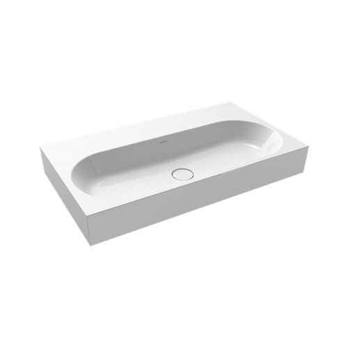 Immagine di Kaldewei CENTRO lavabo da appoggio, L.90 P.50 cm, 3 fori, senza troppopieno, altezza bordo 12 cm, colore bianco alpino 903106033001