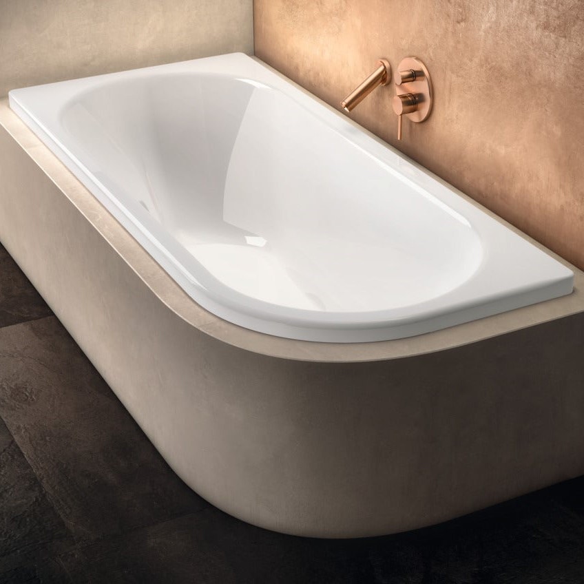 Immagine di Kaldewei CENTRO DUO 1 SINISTRA vasca con curvatura profilo a destra L.180 cm, in acciaio smaltato, colore bianco alpino 283700010001