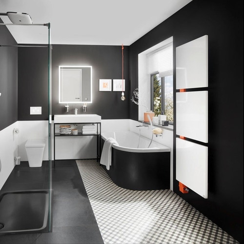 Immagine di Kaldewei CENTRO DUO 1 SINISTRA vasca con curvatura profilo a destra L.180 cm, in acciaio smaltato, colore bianco alpino 283700010001