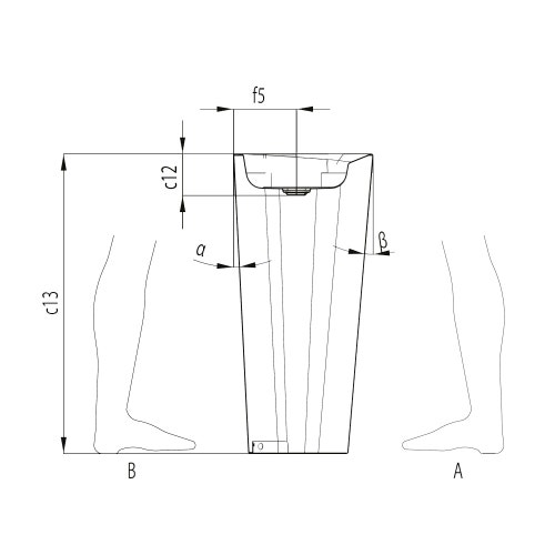 Immagine di Kaldewei MEISTERSTÜCK EMERSO lavabo a colonna da centro stanza L.52 P.42 cm, colore bianco alpino 904806023001