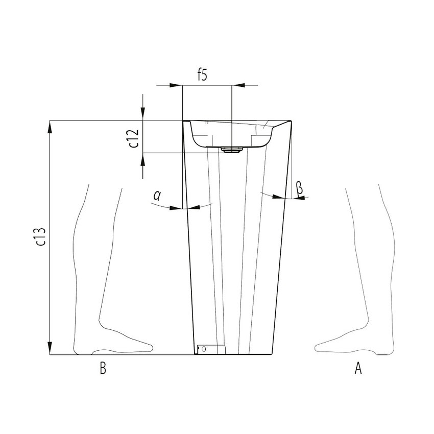 Immagine di Kaldewei MEISTERSTÜCK EMERSO lavabo a colonna da centro stanza L.52 P.42 cm, colore bianco alpino 904806023001