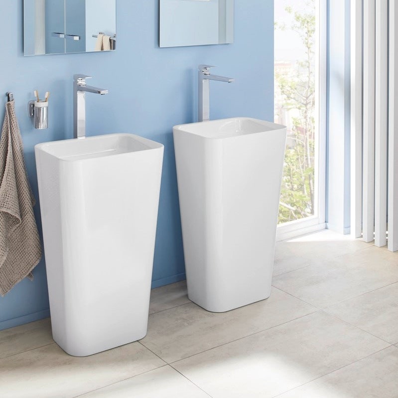 Immagine di Kaldewei MEISTERSTÜCK EMERSO lavabo a colonna da centro stanza L.52 P.42 cm, colore bianco alpino 904806023001