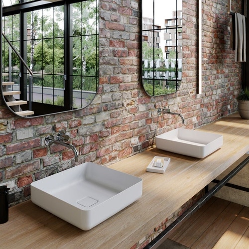 Immagine di Kaldewei MIENA lavabo da appoggio 40 cm, senza troppopieno, colore bianco alpino 909506003001